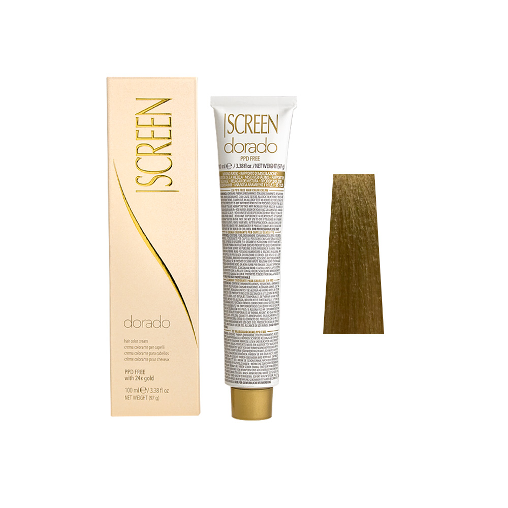 Крем-фарба для волосся перманентна з 24-каратним золотом SCREEN Dorado 9O (9.7) Matt Extra Light Вlonde, 100 ml - 1